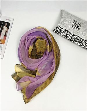 秋冬季威尼斯系列数码丝巾紫色