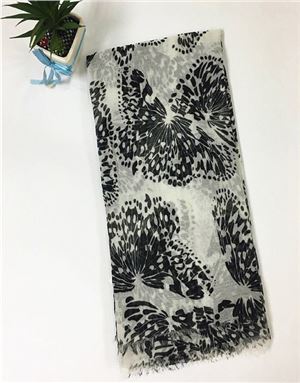 蝴蝶款巴厘纱围巾杏色