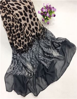 新款豹纹巴厘纱围巾①