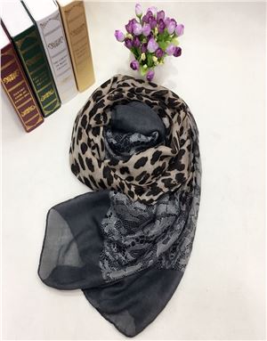 新款豹纹巴厘纱围巾①